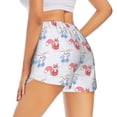 thumbnail image 2 of Uemuo Red Squirrel And Blue Rabbit Pattern Women's Athletic Shorts High Waisted Running Shorts with Liner Pockets Gym Elastic Workout Shorts-Small, 2 of 9