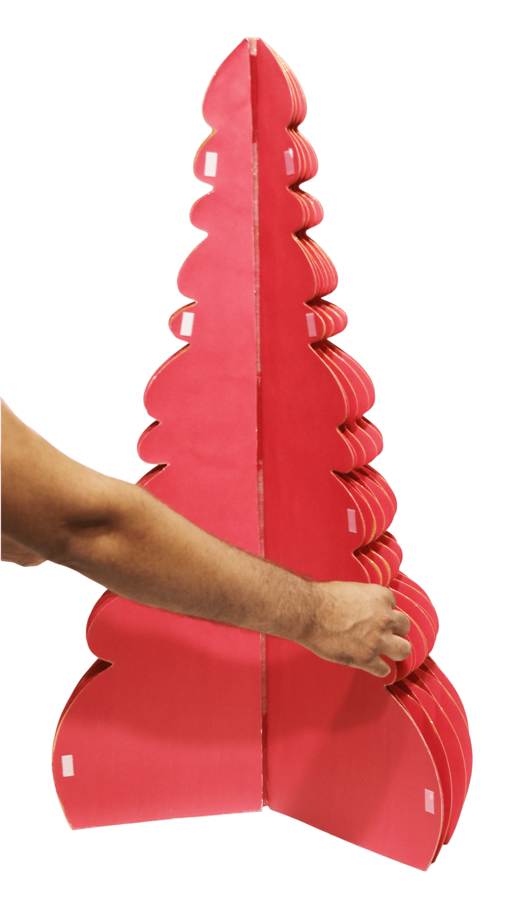 Honeycomb Paper Tree Christmas Decoration, Red, 35", by Holiday Time