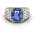 thumbnail image 2 of Shree Jewelrs Original Certified Natural Blue Sapphire (Neelam) Ring - 6.50 Carat Certified Handcrafted Ring Jupiter Ring, PANCHDHATU Silver Plated Ring for Men and Women, 2 of 5