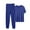 Dark Blue, variant on Fashion Plus Size Two Piece Sets For Women Summer Home Round-Neck Solid Pajama For Daily Home Wear Long Pants Set
