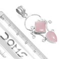 thumbnail image 2 of 925 Silver Pendant For Chain Necklace For Women Pink Rose Quartz Stone Silver Pendant January Birthstone Fashion Silver Pendant Gift For Girl Friend On Valentine's Day 925 Gemstone Silver Jewelry, 2 of 3