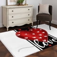 thumbnail image 4 of Love Red Heart Washable Area Rug 4 x 6 ft Valentine's Day, Soft Non Slip Rugs Stain Repellent Indoor Felt Carpet for Living Dining Room Bedroom Home Office, 4 of 9