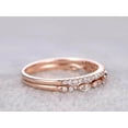 thumbnail image 4 of 0.50 Carat 2 pcs Stacking Curved Design art deco wedding band anniversary Ring Silver 18k Rose Gold Plating set, 4 of 8