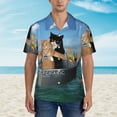 thumbnail image 6 of Picia Two Brave Cats Are Floating On The Sea Iceberg Gentle Cotton Regular Fit Short Sleeve Casual Hawaiian Shirt for Men-Large, 6 of 9