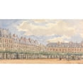 thumbnail image 2 of Augustus Pugin 18x12 Black Ornate Wood Framed Double Matted Museum Art Print Titled - Place Royale, Paris, 2 of 5