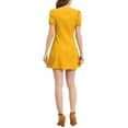 thumbnail image 3 of Allegra K Women's Square Neck Puff Short Sleeve Elastic Cuff a Line Mini Dress, 3 of 6
