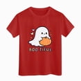 thumbnail image 4 of CAUYDY Tween T-Shirts Halloween Cartoon Ghost Printed Short Sleeve Tops for Girls Casual Fall Shirts Red Sizes 9-10 Years, 4 of 6