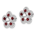 thumbnail image 2 of Sterling Silver Rhodium Diam. & Garnet Earring Jacket QJ140JAN, 2 of 2