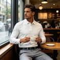 thumbnail image 5 of Men's Breeze Polo Shirt Long Sleeve Golf Shirts Quick Dry Lightweight Button Casual Collared Shirts, M, 5 of 8