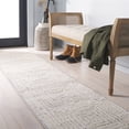 thumbnail image 2 of SAFAVIEH Martha Stewart Lucia Noah Geometric Shag Runner Rug, Ivory/Grey, 2' x 8', 2 of 10