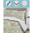 thumbnail image 4 of Green Flowers Twin Size Down Alternative Comforter, Lightweight Comforter Quilt Bedding Set with Pillow Shams Farmhouse Botanical Floral Leaves Art All Seasons Bed Comforter Duvet Insert 68"x86", 4 of 7