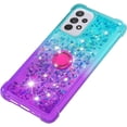 thumbnail image 6 of Clear Case for Samsung Galaxy A73 5G with Ring Kickstand, Girls Women Bling Gradient Quicksand Glitter Flowing Liquid Floating Case Cover for Samsung Galaxy A73 5G JB Bluish Violet, 6 of 14