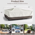thumbnail image 2 of 126" L x 63" W x 28" H Patio Furniture Covers - Heavy Duty 600D Outdoor Furniture Covers Waterproof for Most 6 Peice Patio Furniture Set, Sectional Sofa and Dining Set - Beige, 2 of 12