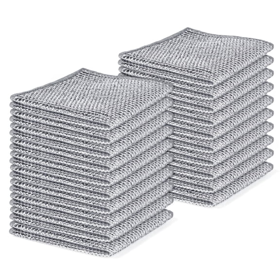 20PCS Set Non-Scratch Steel Wool Dishcloth - Multi Purpose Wire Dishwashing Rags Kitchen Towels and Dishcloths Sets Durable Cleaning