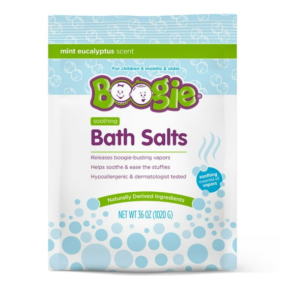 Boogie Soothing Bath Salts for Kids, Mint Eucalyptus, 36 oz Pouch