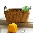 thumbnail image 4 of UDIYO Storage Basket Eye-catching Reinforced Handle Wood Clothes Sundries Organizer Wicker Basket for Home, 4 of 7