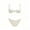 乳白色, variant on Women's High Cut Twist Front Two Piece Bikini Set, Solid Stretch Swimwear for Beach Vacation