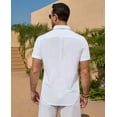 thumbnail image 2 of Youclos Short Sleeve Linen Shirts for Men Casual Button Down Hawaiian Shirt, 2 of 6