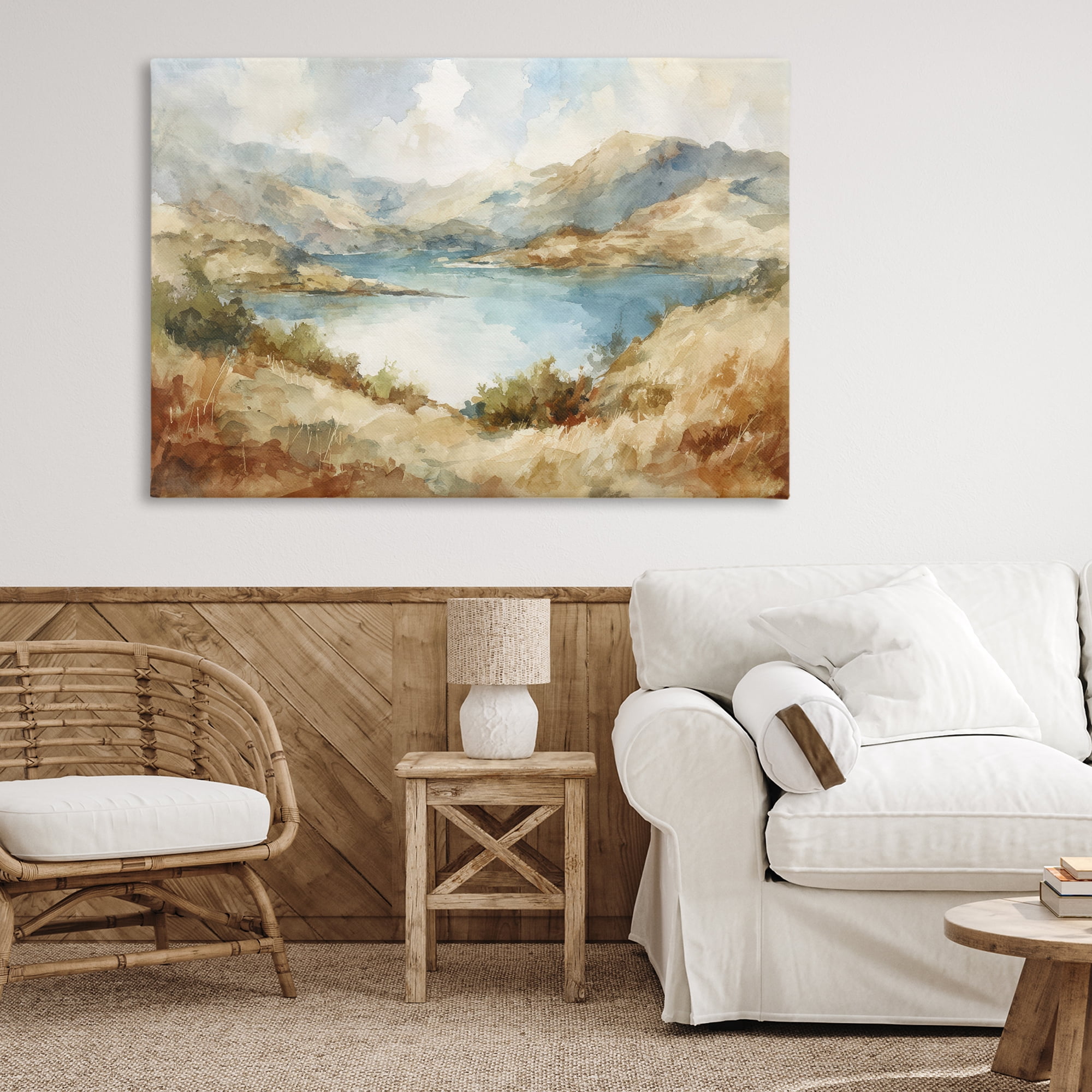Stupell Industries Secret Mountain Lake Panorama Canvas Wall Art, design by Petal Prints Design