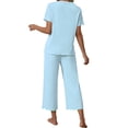 thumbnail image 5 of UVN Pajamas for Women Short Sleeve Tops and Capri Pants Casual Womens Pajamas Sets with Pocket, 5 of 10