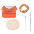 thumbnail image 6 of BIMZUC 10 Hooks Mini Weaving Loom Machine Small Darning Tool with 6.5cm / 2.56 inches Wooden Board for Clothing Mending Orange Triangle, 6 of 9