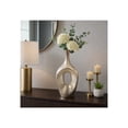 thumbnail image 3 of Decorative Open Cut Ceramic Vase for Living Room Decor - Ideal Home Decor Accents for Bedroom, Office Desk, and Table Centerpiece - Modern Flower Vase for Shelf and House - 19", Gold & Metallic, 3 of 12