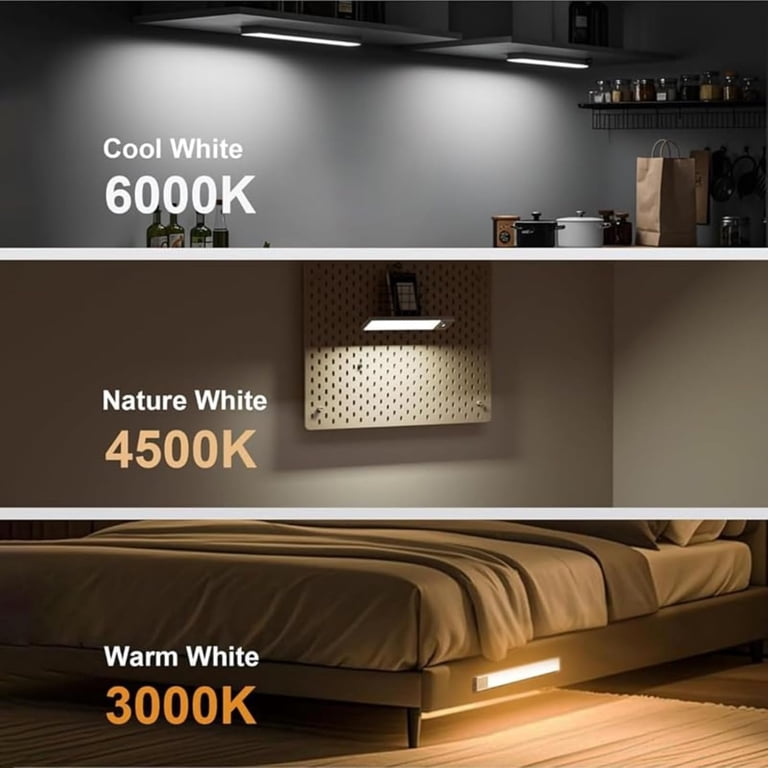 Modolight Smart Motion Sensor LED Night Light – USB Rechargeable, 3 Brightness & Color Levels, Stick-On Under Cabinet Light For Hallway, Stairs, Bedroom (2-Pack)