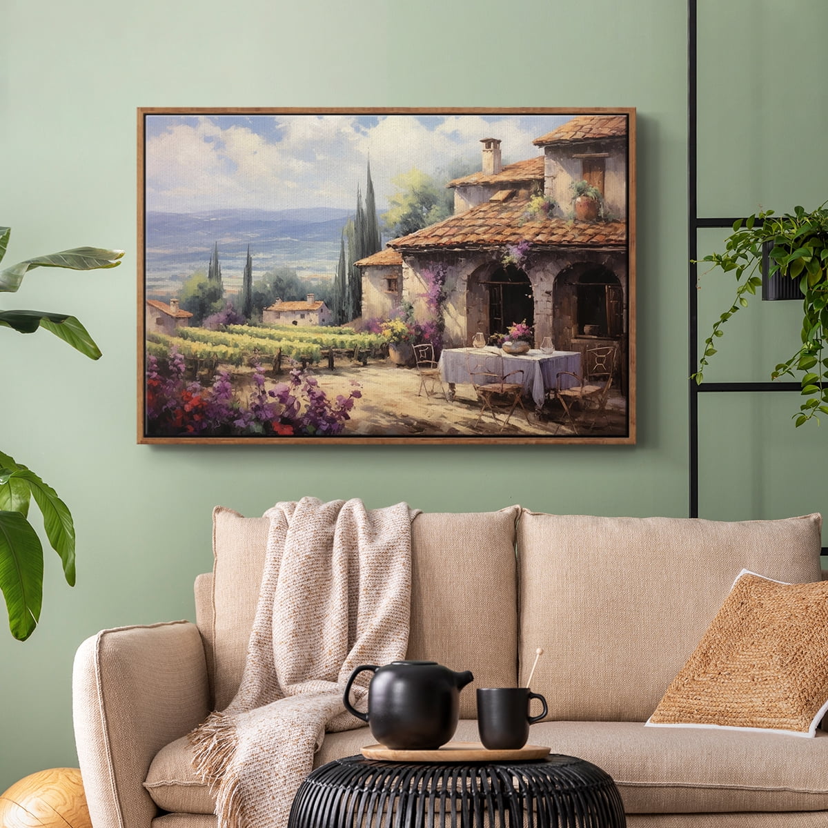 Vintage Landscape-CCLIII By Wexford Home Framed in Walnut Wood Gallery Wrapped Canvas 27 in. x 41 in.