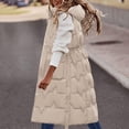 thumbnail image 2 of Womens Puffer Vest Sleeveless Hooded Long Quilted Vests Zip Up Lightweight Puffy Winter Jackets Gilet with Pockets, 2 of 6
