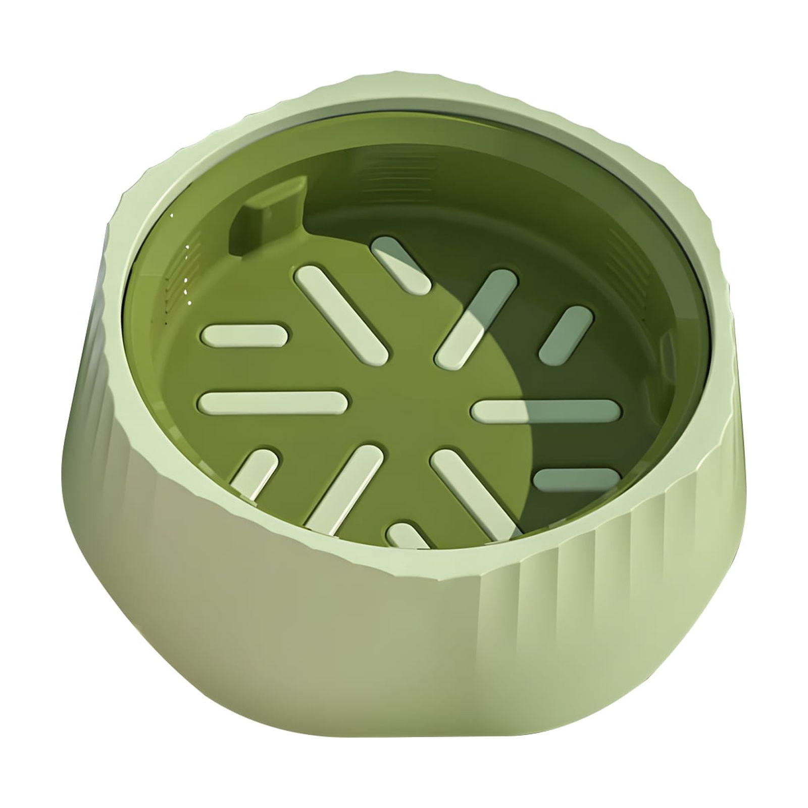 Pet Slow Feeding Bowl, Anti-Choking Bowl Switchable Anti-Slip Anti-Spill Dish for Dogs and Cats, Green