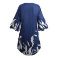 thumbnail image 5 of Mini Vestido de Vacaciones de Manga 3/4 Con Cuello en V Informal Con Estampado de Verano Para Mujer Odeerbi ODB113847, 5 of 5