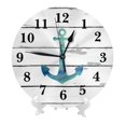 thumbnail image 2 of Reloj de pared con decoración rústica de 10 pulgadas con ancla azul náutica, silencioso y sin tictac, estilo rústico retro campestre, decorativo para sala de estar, cocina, hogar, baño y dormitorio, 2 of 7