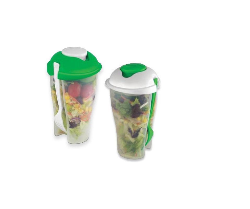 2 Pack Fresh Salad to Go Container Set with Fork and Dressing Holder