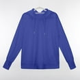 thumbnail image 6 of BiZtdJrK Mock Neck Hoodie Women Basic Solid Long Sleeve Sweatshirts with Pockets Lightweight Casual Athletic Hooded Pullover Blue XL, 6 of 8