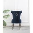 thumbnail image 5 of K-LIVING ORICA BLUE-COLORED TUFTED VELVET CHAIRS WITH STAINLESS STEEL LEGS & STURDY BACK HANDLE (2 CHAIRS), 5 of 5