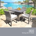 thumbnail image 1 of TK Classics Table de Salle à Manger Carrée Oasis pour Patio avec 4 Chaises en Blanc, 1 of 1