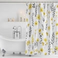 thumbnail image 2 of Polyester Fabric Yellow Spring Floral Shower Curtain, Flowers Botanical Elegant Pastoral Waterproof Bathtub Curtain Bathroom Decor Set with Hooks 66 x 72 Inches, 2 of 6