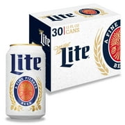 Miller Lite American Light Lager Beer, 30 Pack, 12 fl oz Aluminum Cans, 4.2% ABV
