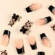 thumbnail image 4 of Uñas postizas adhesivas Quezadyl French negras con moño y pedrería, 24 piezas, 4 of 7