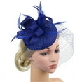 thumbnail image 7 of TODOZO Fascinators Tea Party Hat for Women - Kentucky Church Derby Hats Flower Mesh Feather Headband for Ladies Girls Hats for Fascinators Pillbox Flower Hat for Tea Wedding Church Blue, 7 of 7