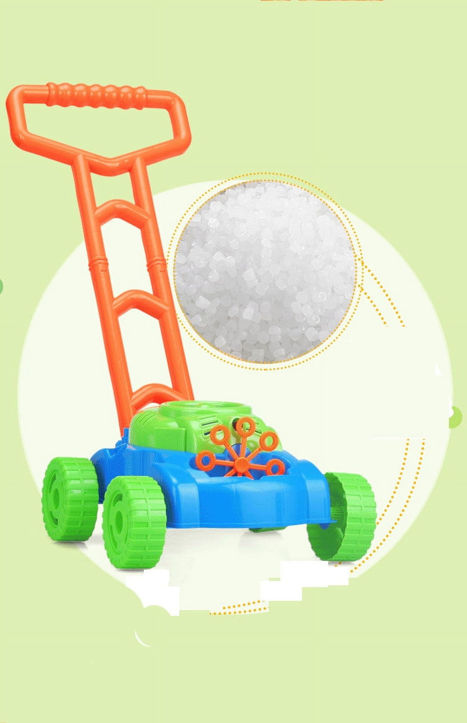 New Kids Auto Spillproof Blowing Mower Outdoor Garden Toy, Bubble Lawn Mower - Outside Push Lawnmower Bubble Blower Machine for Toddlers - Walk Behind Outdoor Activity for Kids
