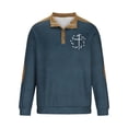 thumbnail image 5 of Blusas y camisas de manga larga con cuello redondo para hombre, sudadera informal con capucha, estampado étnico retro, cuello alto, cremallera, manga larga, holgada, con bolsillos, blusa para hombre, 5 of 5