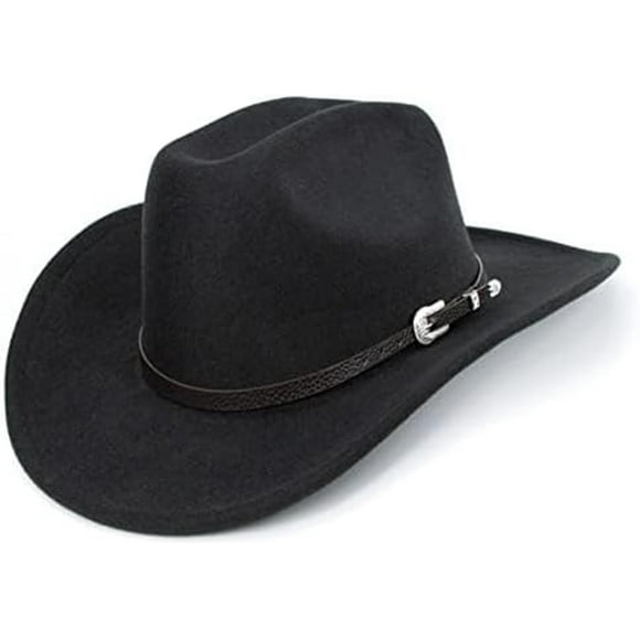 Sombrero vaquero XuoAZ Western Roll Up Fedora negro para hombre y mujer