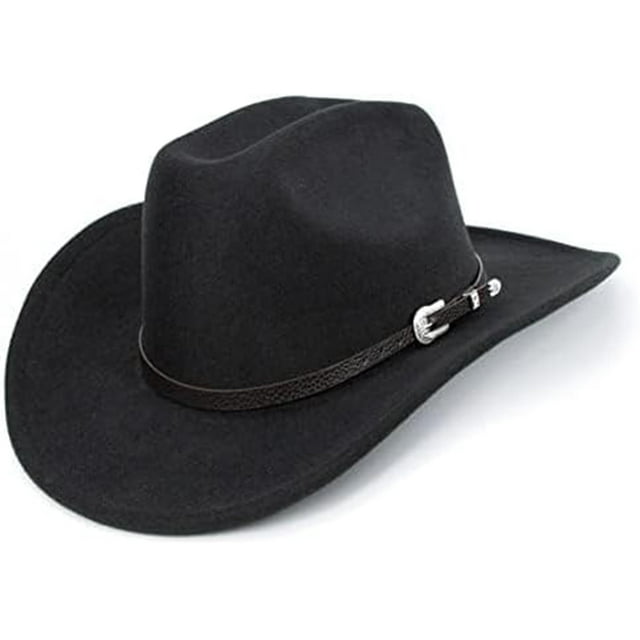 Sombrero vaquero XuoAZ Western Roll Up Fedora negro para hombre y mujer