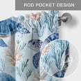 thumbnail image 5 of Underwater Sea Valances for Windows Turtles Jellyfish Corals Summer Marine Life Rod Pocket Curtain Valance Window Treatment Short Curtains for Kitchen Living Room, 42"x12", 5 of 9