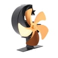 thumbnail image 3 of Ventilador de leña de 5 aspas, circulación de aire ultrasilencioso, calefacción, ahorro de energía, ventilador de chimenea alimentado por calor para pesca en hielo, camping, dorado, 3 of 14