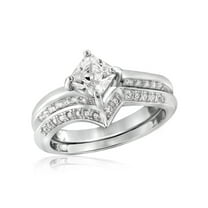 1 1/2 Carat T.W. White Cubic Zirconia Sterling Silver Ring