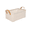 26L Open Storage Box (Leather Handle), variant on Collapsible Cotton Linen Storage Bin with Dust-Proof Lid,  Multi-Size Stackable Organizer with Reinforced Handles for Bedroom Closet and Underbed, Soft Alabaster