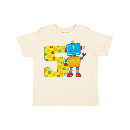 Inktastic This Robot is Five Fifth Birthday Boys or Girls Toddler T-Shirt