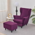 thumbnail image 2 of Slipcovers PENDEJATO - Silla plegable de terciopelo suave, color rojo violáceo, 2 of 6